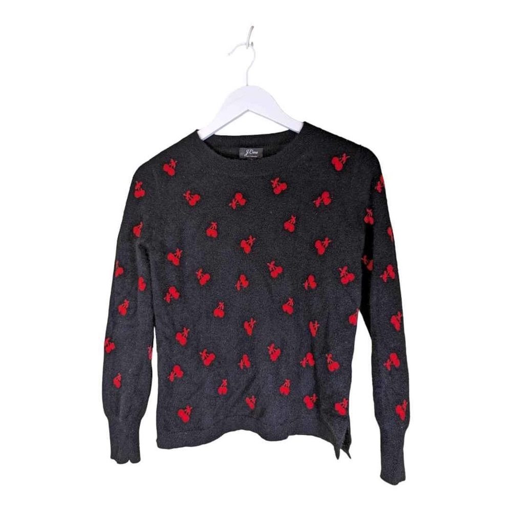 Small cherry design cashmere sweater